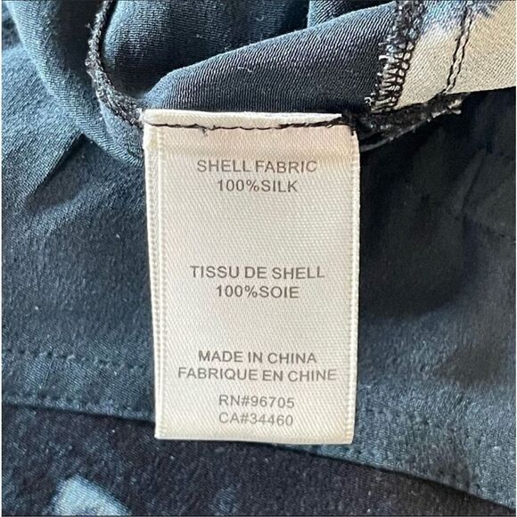 Rebecca Taylor Silk Floral Jogger Pants navy white, Sport chic style 100% silk, - Picture 8 of 13